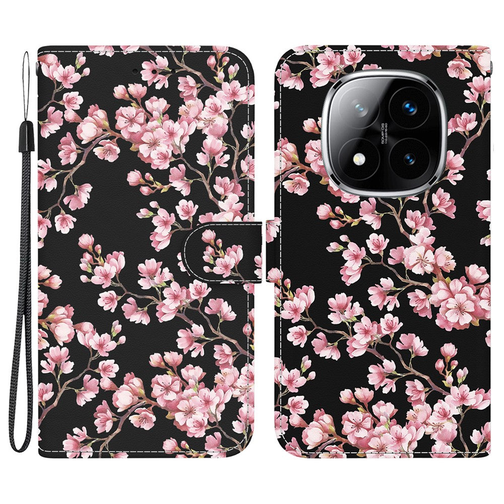 For Xiaomi Redmi Note 14 Pro 5G / Poco X7 5G Wallet Phone Case Anti-Drop Leather Flip Cover Pattern Printing