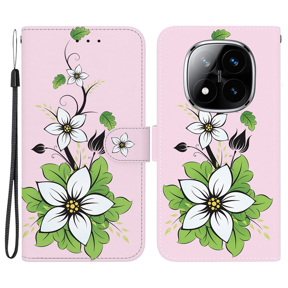 For Xiaomi Redmi Note 14 Pro 5G / Poco X7 5G Wallet Phone Case Anti-Drop Leather Flip Cover Pattern Printing