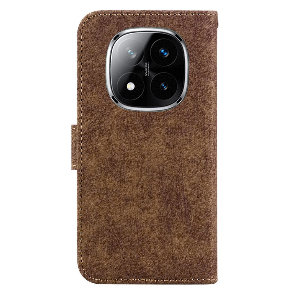 For Xiaomi Redmi Note 14 Pro 5G / Poco X7 5G Wallet Case Tiger Imprint Leather Shockproof Phone Cover
