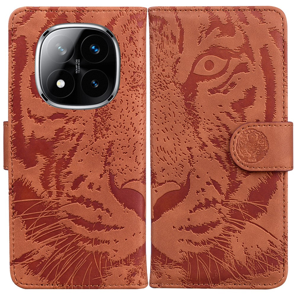 For Xiaomi Redmi Note 14 Pro 5G / Poco X7 5G Case Tiger Imprint Leather Wallet Phone Cover