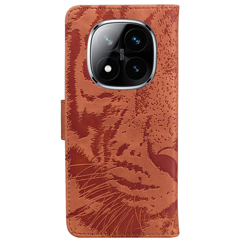 For Xiaomi Redmi Note 14 Pro 5G / Poco X7 5G Case Tiger Imprint Leather Wallet Phone Cover