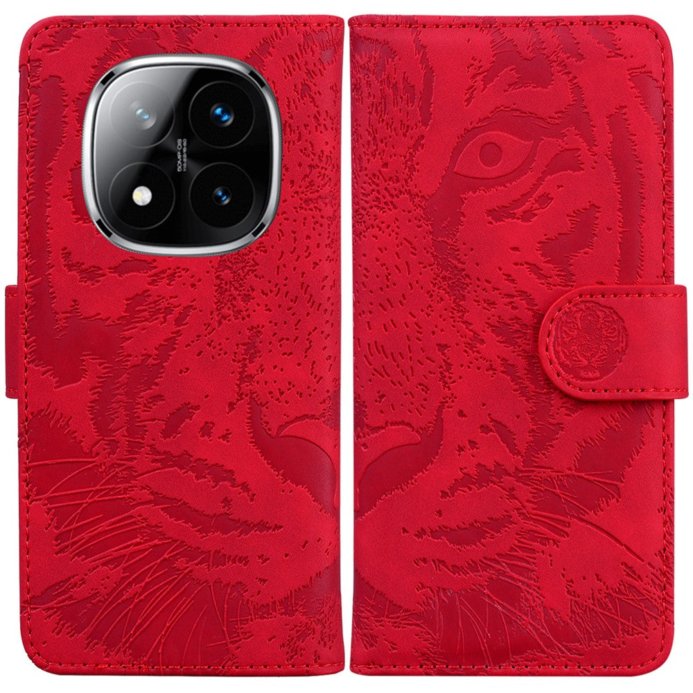 For Xiaomi Redmi Note 14 Pro 5G / Poco X7 5G Case Tiger Imprint Leather Wallet Phone Cover