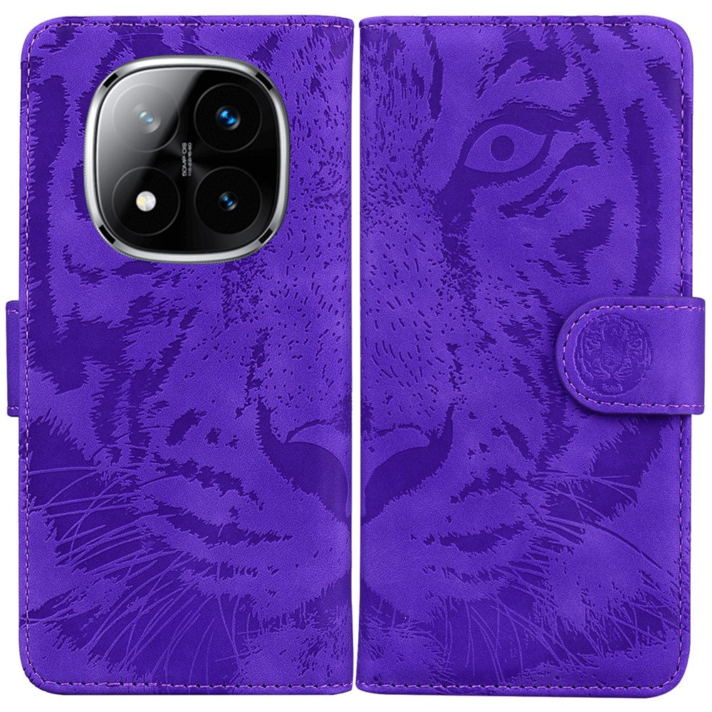 For Xiaomi Redmi Note 14 Pro 5G / Poco X7 5G Case Tiger Imprint Leather Wallet Phone Cover