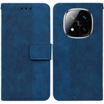 For Xiaomi Redmi Note 14 Pro 5G / Poco X7 5G Case Geometry Pattern Leather Wallet Phone Cover with Wrist Strap