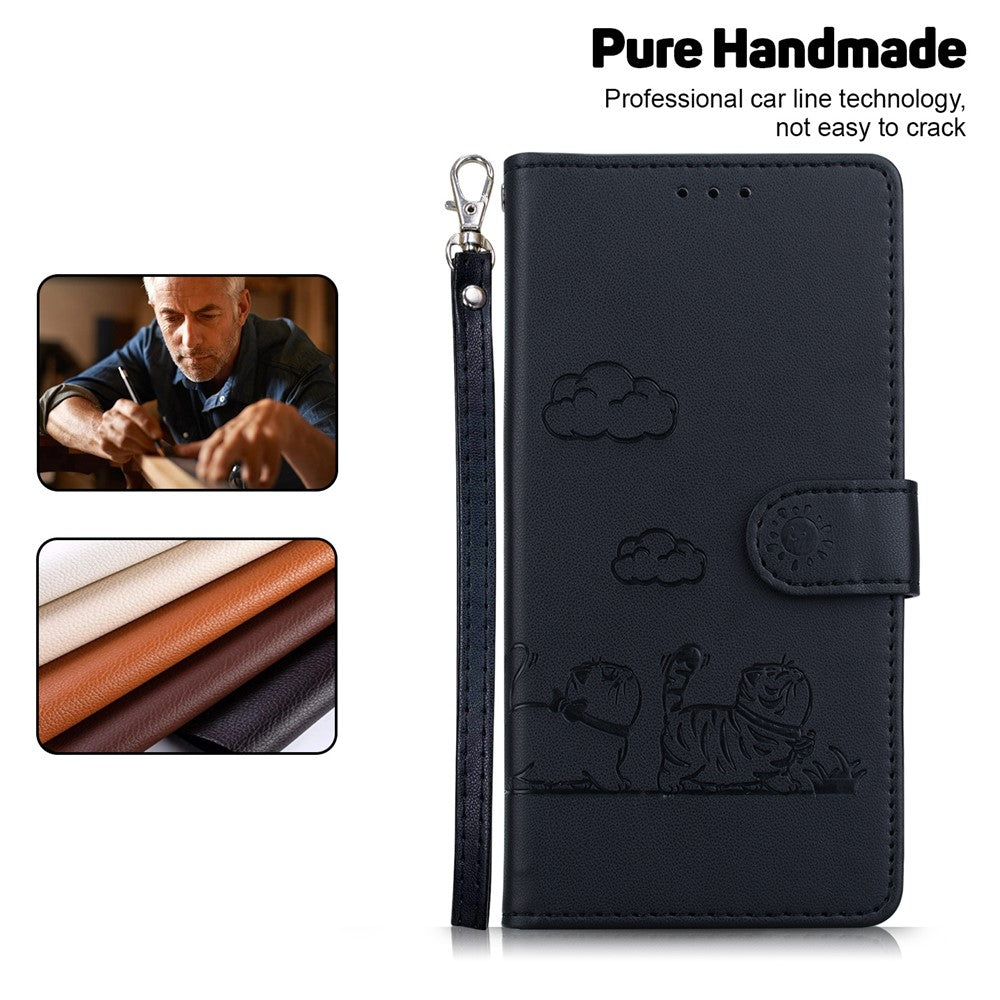 For Xiaomi Redmi Note 14 Pro 5G / Poco X7 5G Case RFID Blocking Kitten Pattern TPU+PU Leather Phone Cover