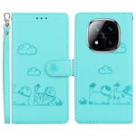 For Xiaomi Redmi Note 14 Pro 5G / Poco X7 5G Case RFID Blocking Kitten Pattern TPU+PU Leather Phone Cover