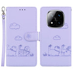 For Xiaomi Redmi Note 14 Pro 5G / Poco X7 5G Case RFID Blocking Kitten Pattern TPU+PU Leather Phone Cover