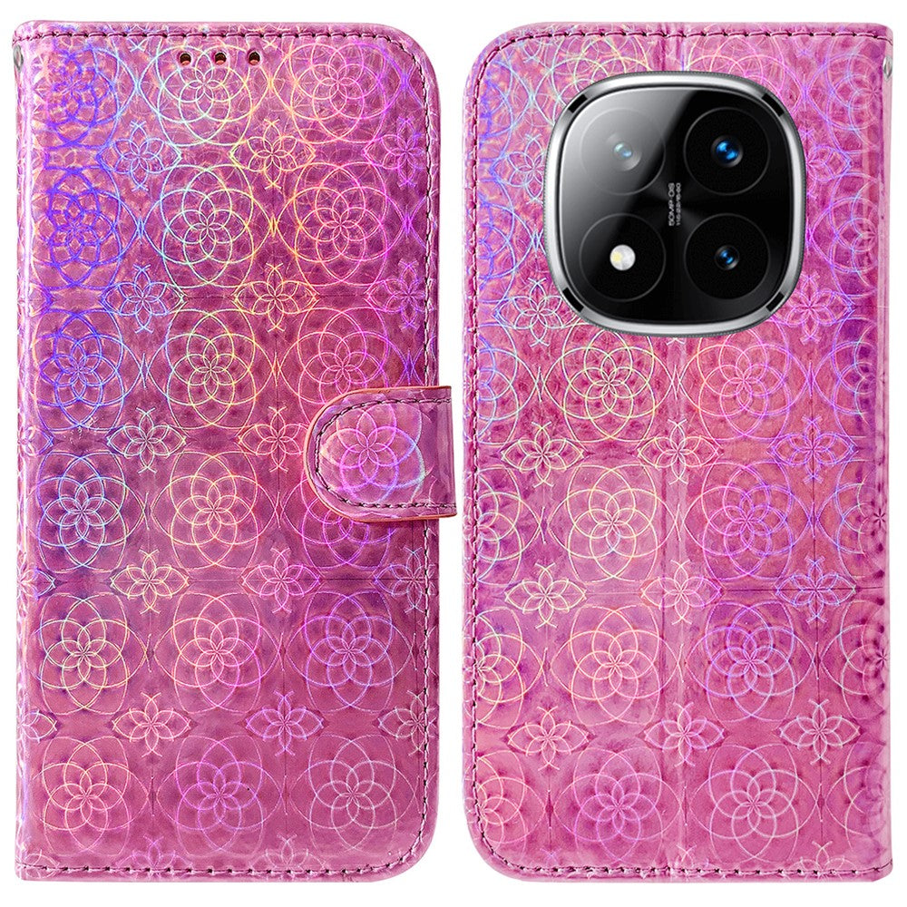 For Xiaomi Redmi Note 14 Pro 5G / Poco X7 5G Stand Case Dazzling Flower Leather Phone Cover