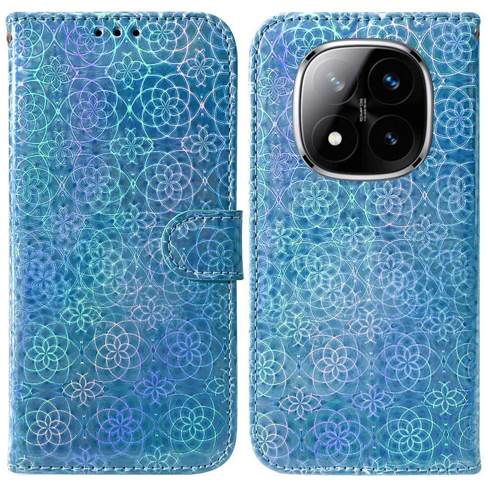 For Xiaomi Redmi Note 14 Pro 5G / Poco X7 5G Stand Case Dazzling Flower Leather Phone Cover