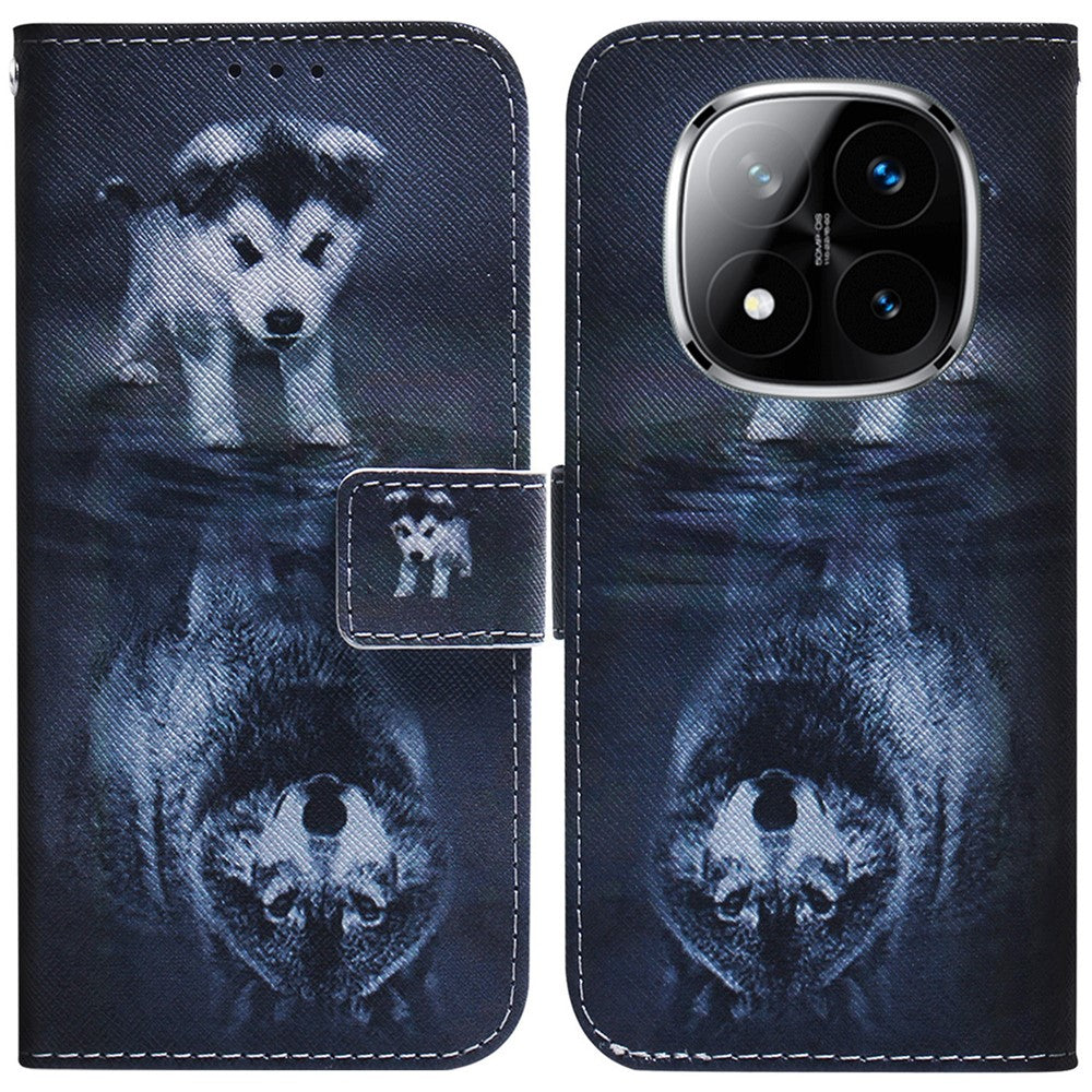 For Xiaomi Redmi Note 14 Pro 5G / Poco X7 5G Wallet Case Pattern Print Leather Phone Cover