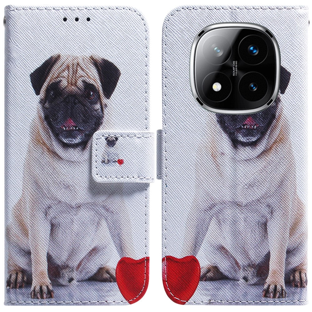 For Xiaomi Redmi Note 14 Pro 5G / Poco X7 5G Wallet Case Pattern Print Leather Phone Cover