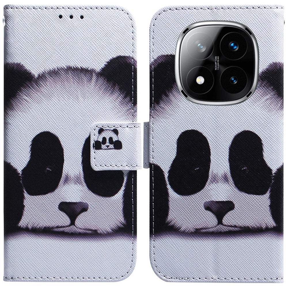 For Xiaomi Redmi Note 14 Pro 5G / Poco X7 5G Wallet Case Pattern Print Leather Phone Cover