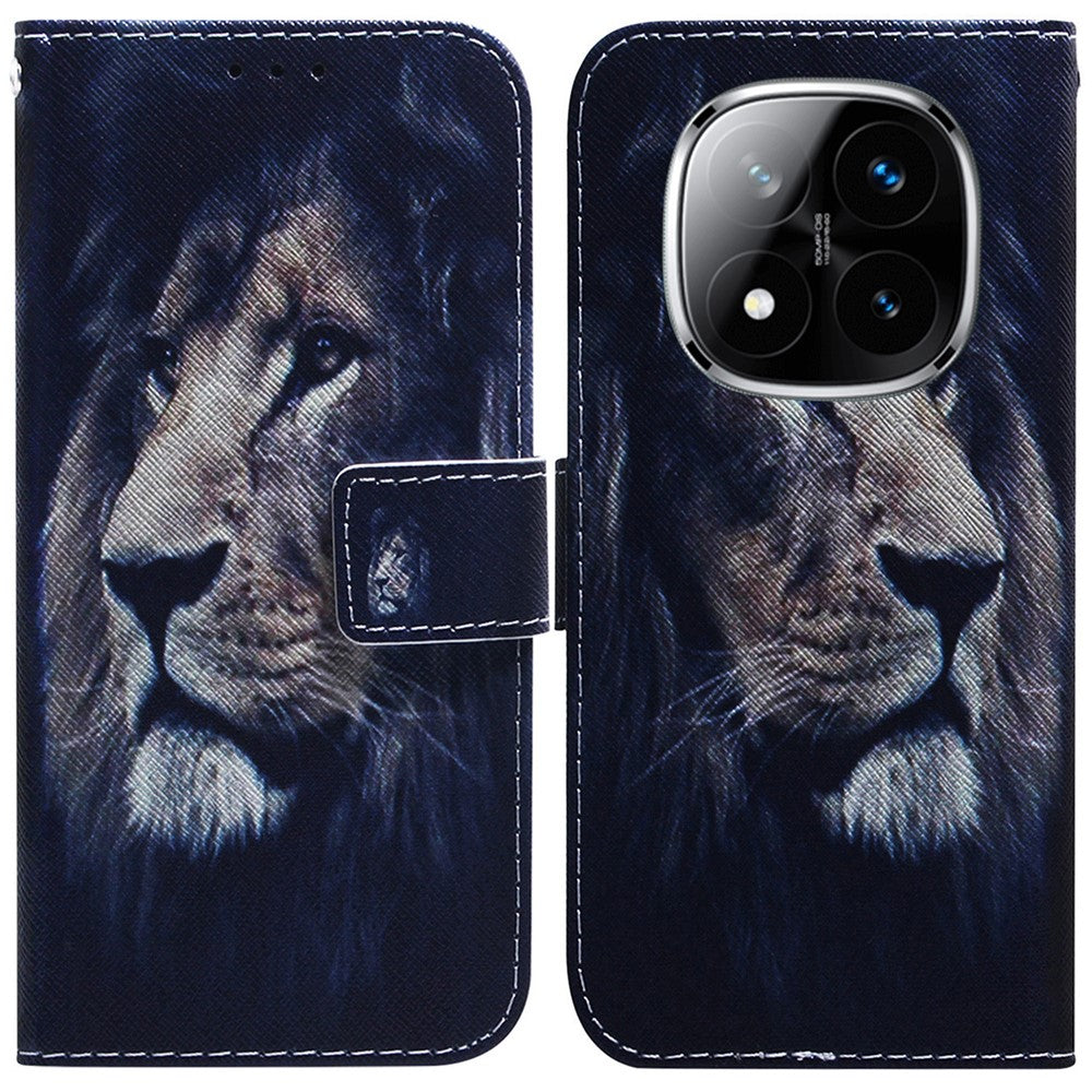 For Xiaomi Redmi Note 14 Pro 5G / Poco X7 5G Wallet Case Pattern Print Leather Phone Cover