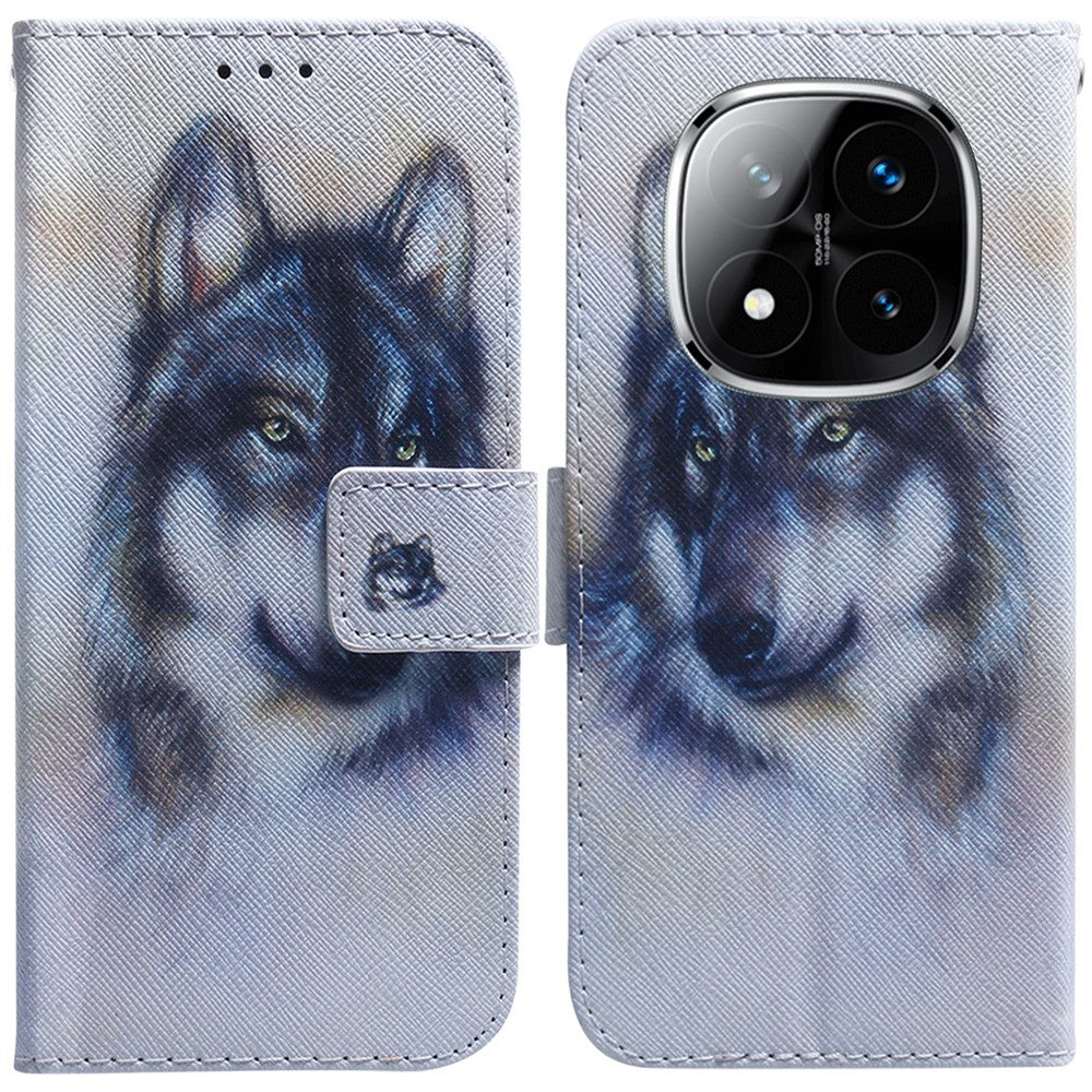 For Xiaomi Redmi Note 14 Pro 5G / Poco X7 5G Wallet Case Pattern Print Leather Phone Cover