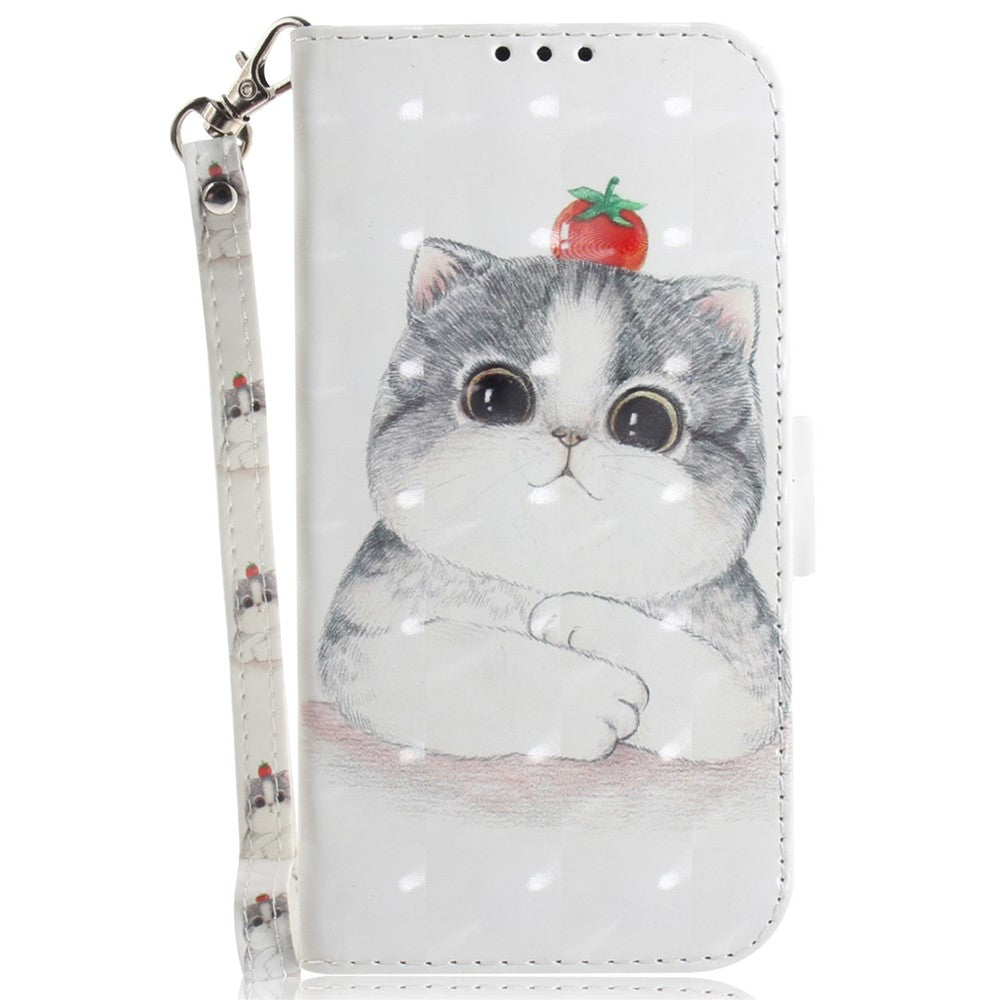 For Xiaomi Redmi Note 14 Pro 5G / Poco X7 5G Case Pattern Printing Leather Wallet Phone Cover with Wrist Strap