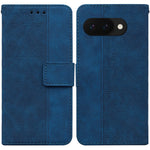 For Google Pixel 9a Case Geometry Pattern Leather Wallet Phone Cover with Wrist Strap