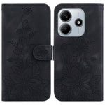 For Xiaomi Redmi Note 14 5G Case Lily Flower Imprint Leather Phone Cover with Stand