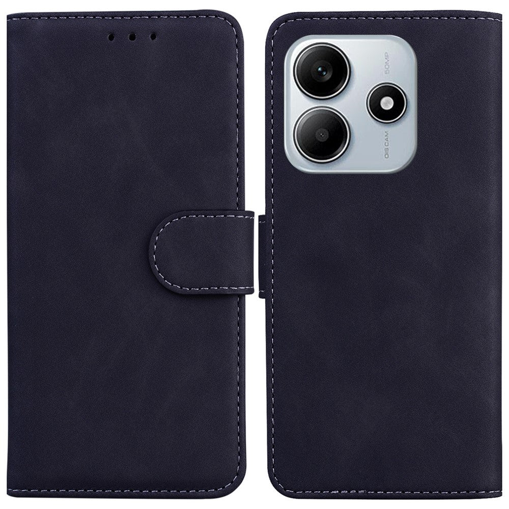 For Xiaomi Redmi Note 14 5G Case Solid Color Leather Wallet Phone Cover