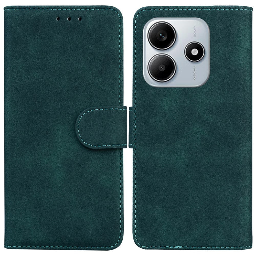 For Xiaomi Redmi Note 14 5G Case Solid Color Leather Wallet Phone Cover