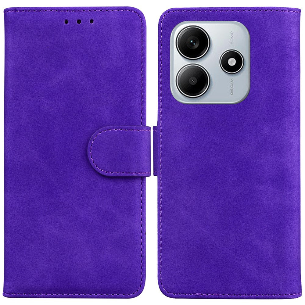 For Xiaomi Redmi Note 14 5G Case Solid Color Leather Wallet Phone Cover