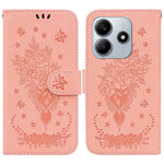 For Xiaomi Redmi Note 14 5G Case PU Leather Wallet Phone Cover Butterfly Flower Imprint