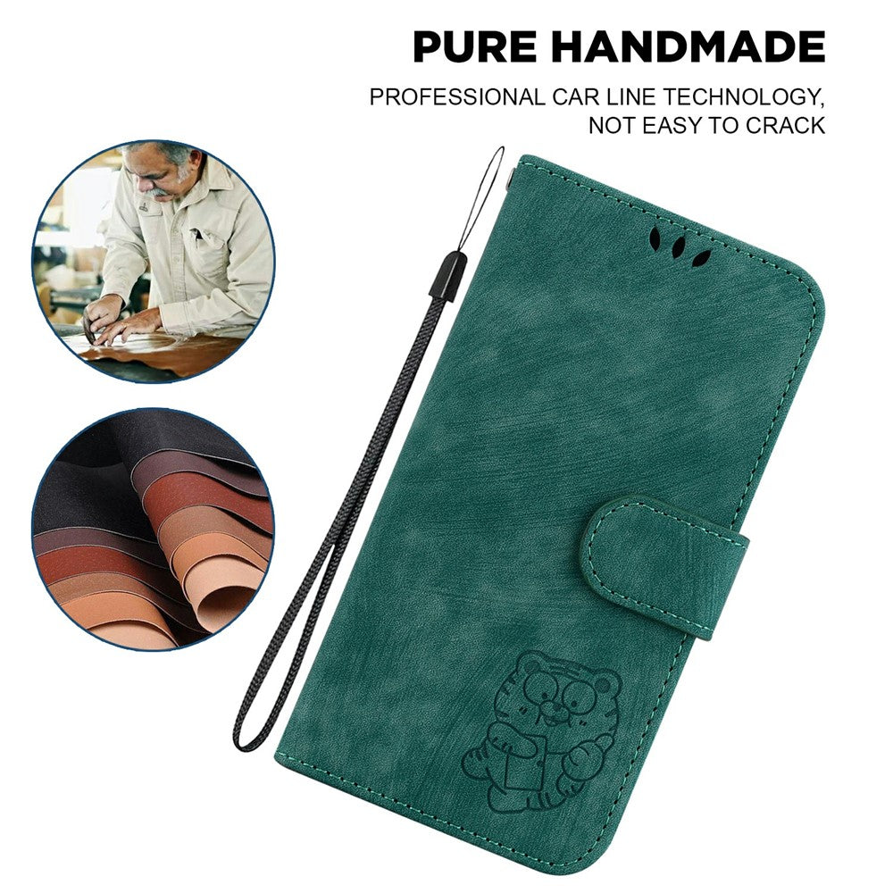 For Xiaomi Redmi Note 14 5G Wallet Case Tiger Imprint Leather Shockproof Phone Cover
