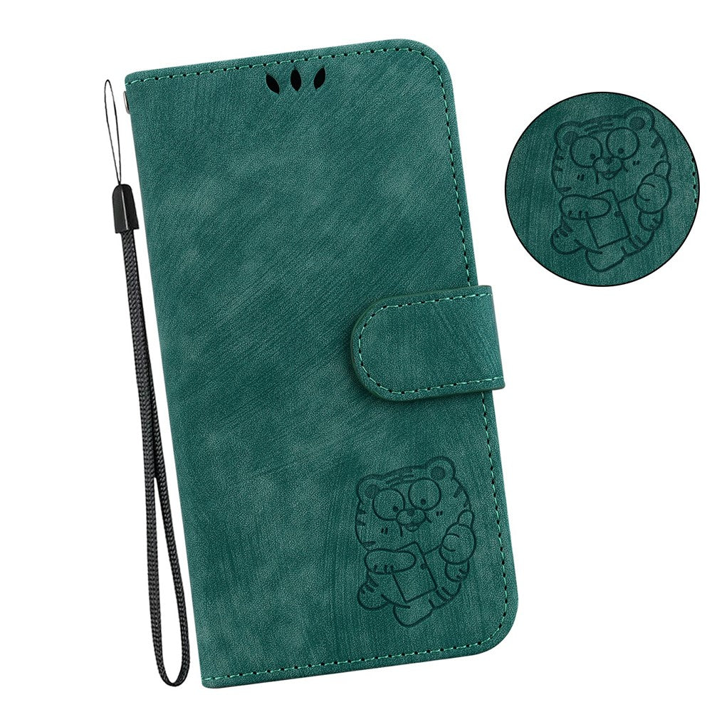 For Xiaomi Redmi Note 14 5G Wallet Case Tiger Imprint Leather Shockproof Phone Cover