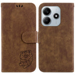 For Xiaomi Redmi Note 14 5G Wallet Case Tiger Imprint Leather Shockproof Phone Cover
