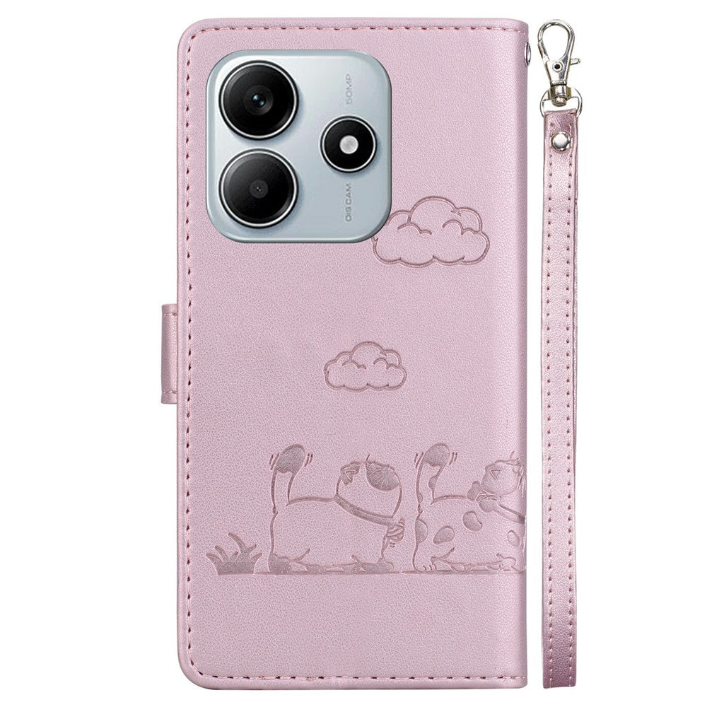 For Xiaomi Redmi Note 14 5G Case RFID Blocking Kitten Pattern TPU+PU Leather Phone Cover