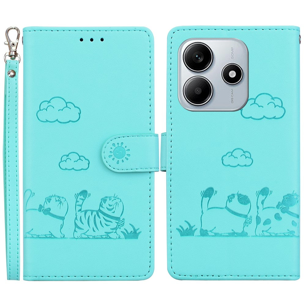 For Xiaomi Redmi Note 14 5G Case RFID Blocking Kitten Pattern TPU+PU Leather Phone Cover