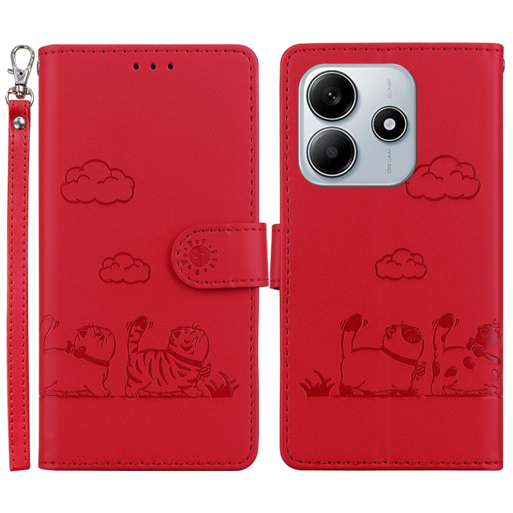 For Xiaomi Redmi Note 14 5G Case RFID Blocking Kitten Pattern TPU+PU Leather Phone Cover