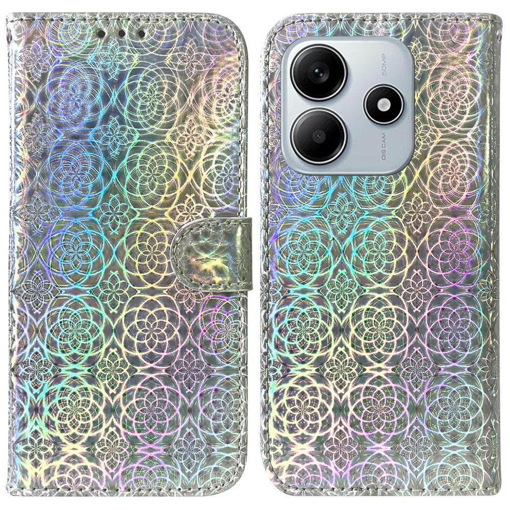 For Xiaomi Redmi Note 14 5G Stand Case Dazzling Flower Leather Phone Cover