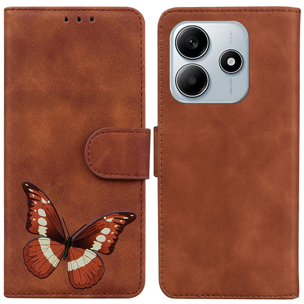 For Xiaomi Redmi Note 14 5G Stand Case PU Leather Phone Cover Butterfly Printed
