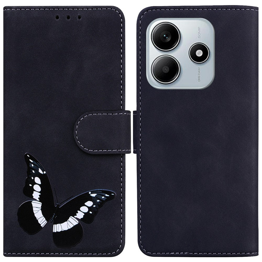 For Xiaomi Redmi Note 14 5G Stand Case PU Leather Phone Cover Butterfly Printed