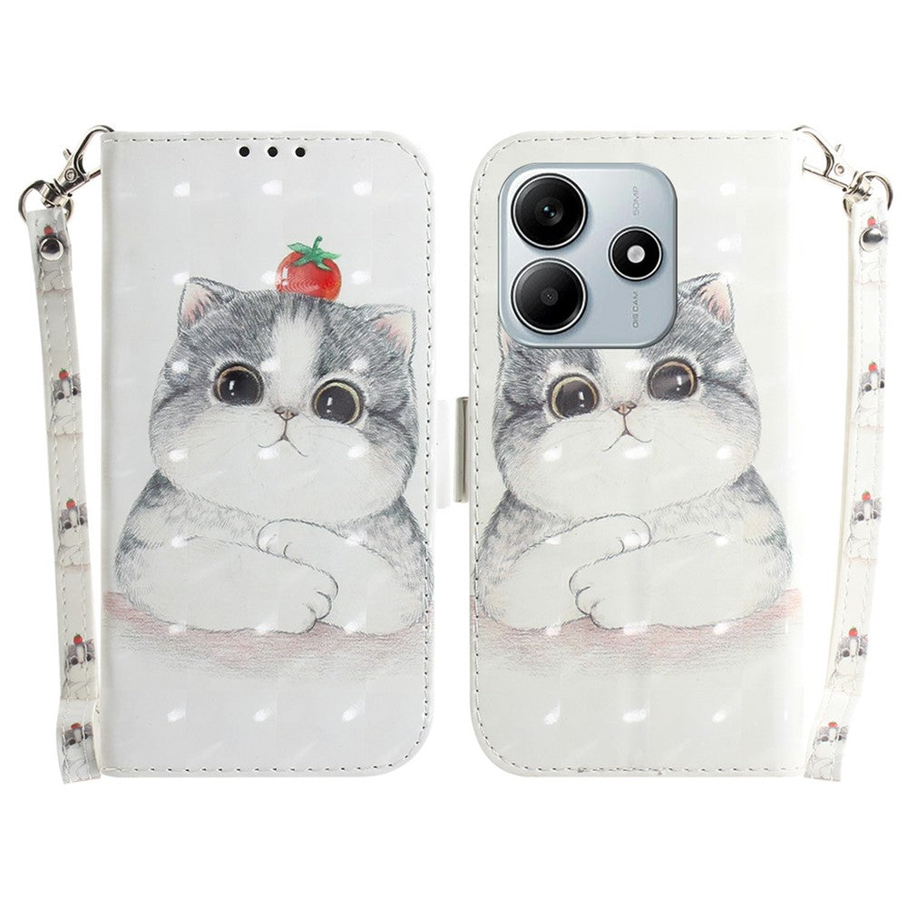 For Xiaomi Redmi Note 14 5G Case Pattern Printing Leather Wallet Phone Cover with Wrist Strap
