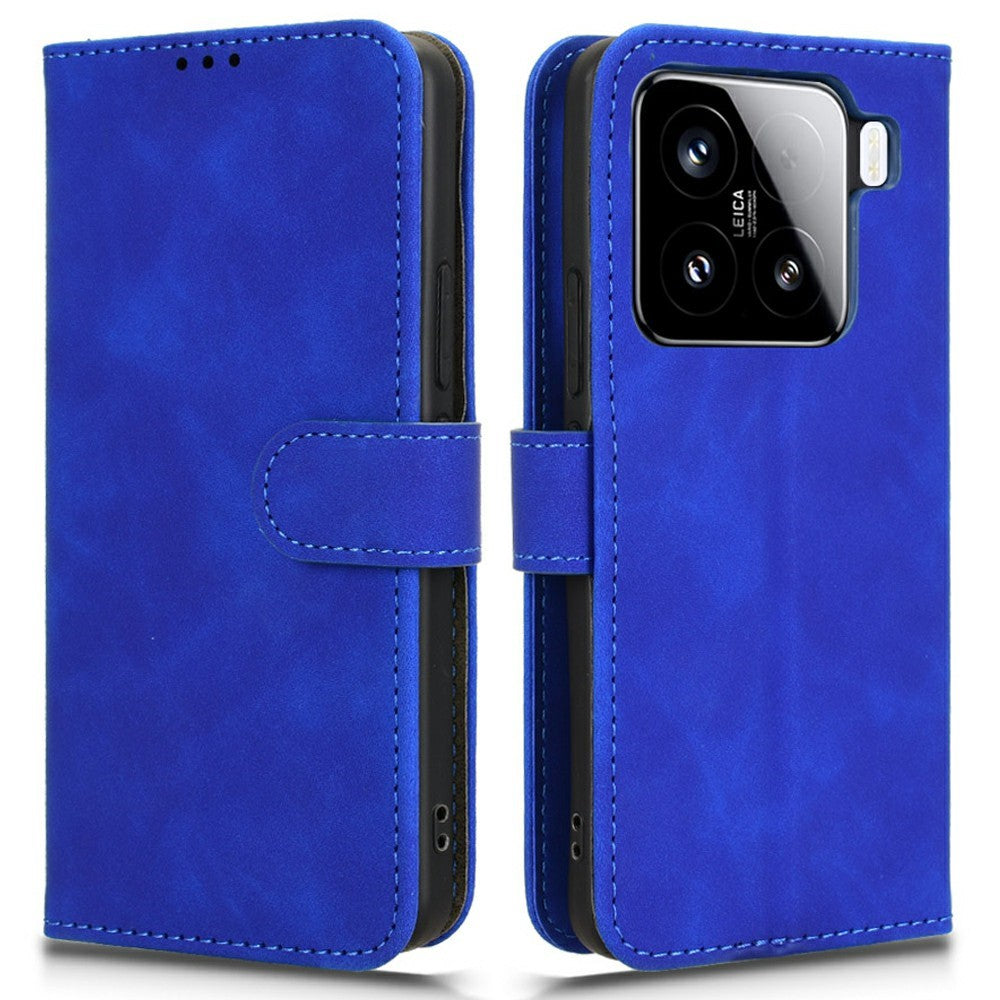 For Xiaomi 15 Leather Case Skin-Feel Anti-Drop Wallet Flip Phone Cover