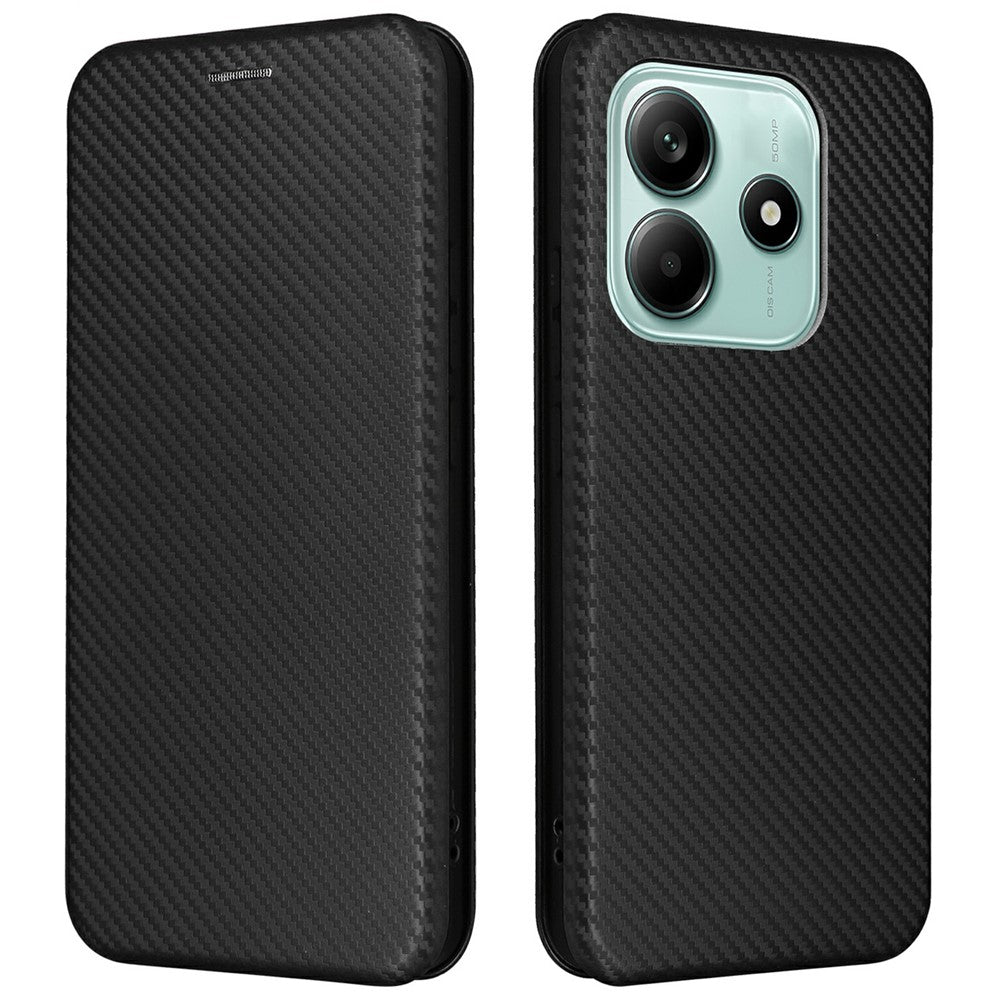 For Xiaomi Redmi Note 14 5G Case Carbon Fiber Texture Drop-Proof PU Leather Phone Cover