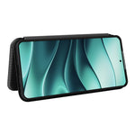 Xiaomi Redmi Note 14 5G-skal, kolfiberstruktur, fallsäkert PU-läder, mobilskal