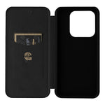Xiaomi Redmi Note 14 5G-skal, kolfiberstruktur, fallsäkert PU-läder, mobilskal