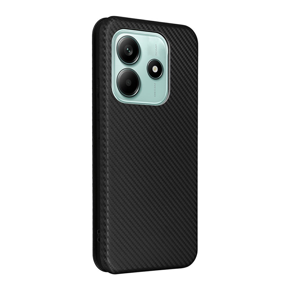 For Xiaomi Redmi Note 14 5G Case Carbon Fiber Texture Drop-Proof PU Leather Phone Cover