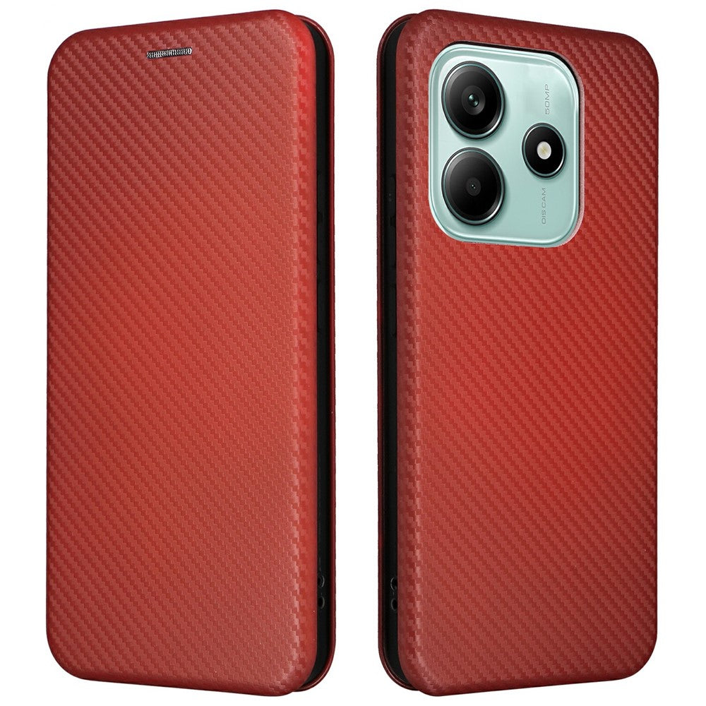 For Xiaomi Redmi Note 14 5G Case Carbon Fiber Texture Drop-Proof PU Leather Phone Cover