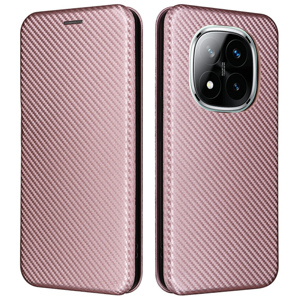 For Xiaomi Redmi Note 14 Pro 5G / Poco X7 5G Case Carbon Fiber Texture Drop-Proof PU Leather Phone Cover