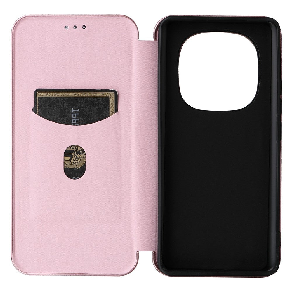 For Xiaomi Redmi Note 14 Pro 5G / Poco X7 5G Case Carbon Fiber Texture Drop-Proof PU Leather Phone Cover
