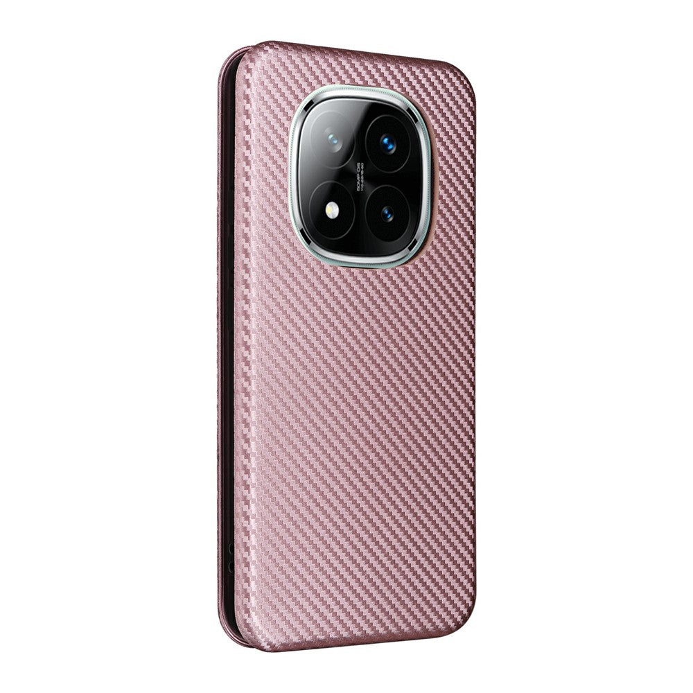 For Xiaomi Redmi Note 14 Pro 5G / Poco X7 5G Case Carbon Fiber Texture Drop-Proof PU Leather Phone Cover