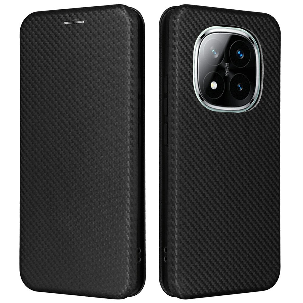 For Xiaomi Redmi Note 14 Pro 5G / Poco X7 5G Case Carbon Fiber Texture Drop-Proof PU Leather Phone Cover