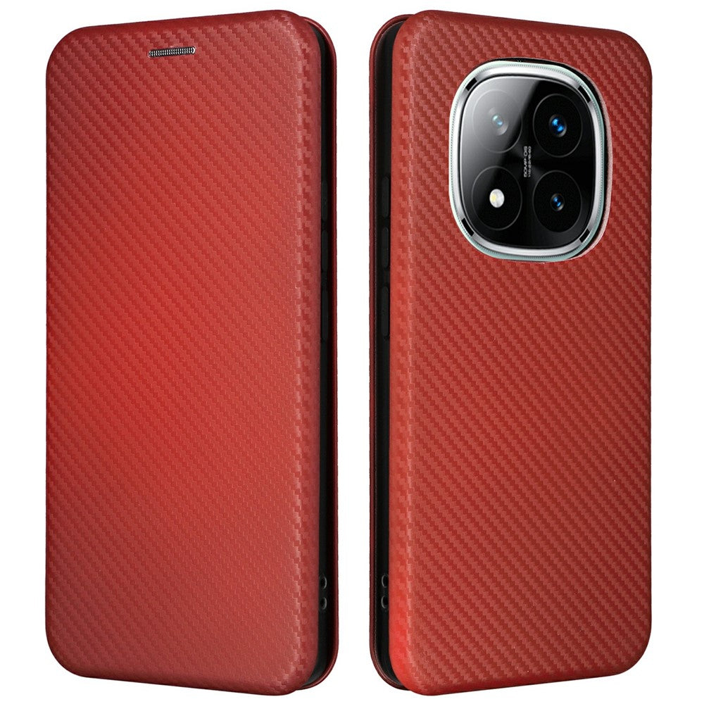 Xiaomi Redmi Note 14 Pro 5G / Poco X7 5G-skal i kolfiberstruktur, stötsäkert PU-läder, mobilskal