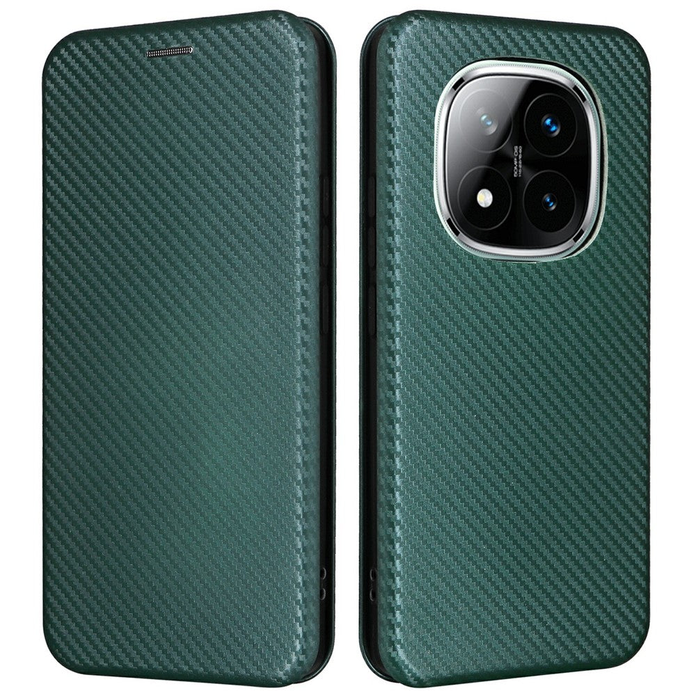 For Xiaomi Redmi Note 14 Pro 5G / Poco X7 5G Case Carbon Fiber Texture Drop-Proof PU Leather Phone Cover