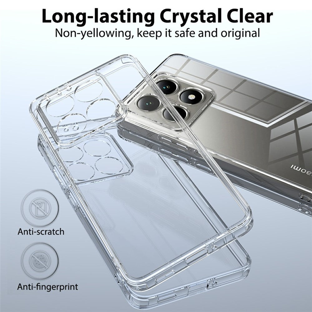For Xiaomi 14T Pro Clear Phone Case TPU+Acrylic Shockproof Phone Back Cover