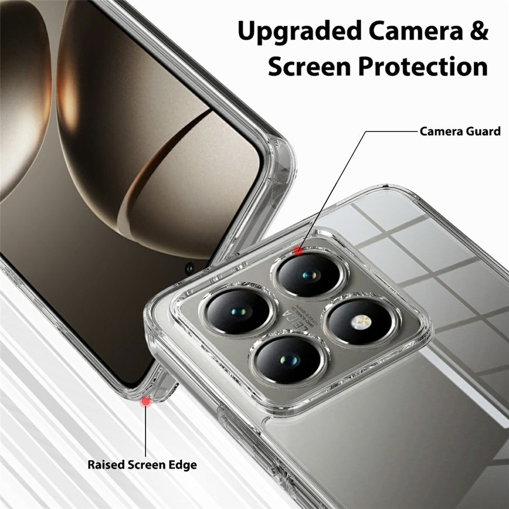 For Xiaomi 14T Pro Clear Phone Case TPU+Acrylic Shockproof Phone Back Cover