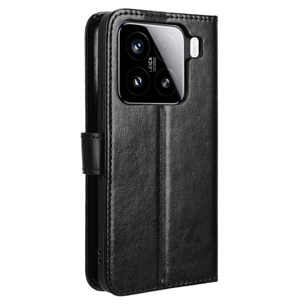 For Xiaomi 15 Pro Case Crazy Horse Texture PU Leather Phone Wallet Cover